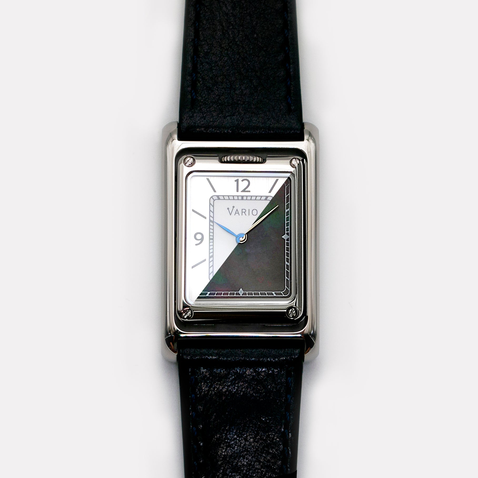 Vario VERSA Reversible Dual Time Silver-Black MoP Quartz Watch