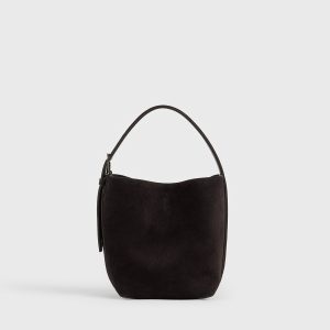 Toteme Studio Small Belted suede tote espresso