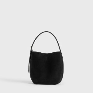 Toteme Studio Small Belted suede tote black