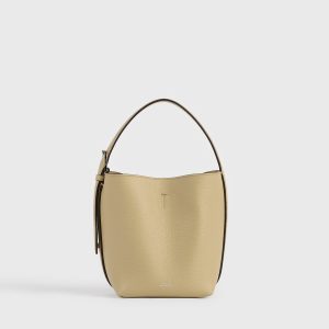 Toteme Studio Small Belted grained-leather tote cashew