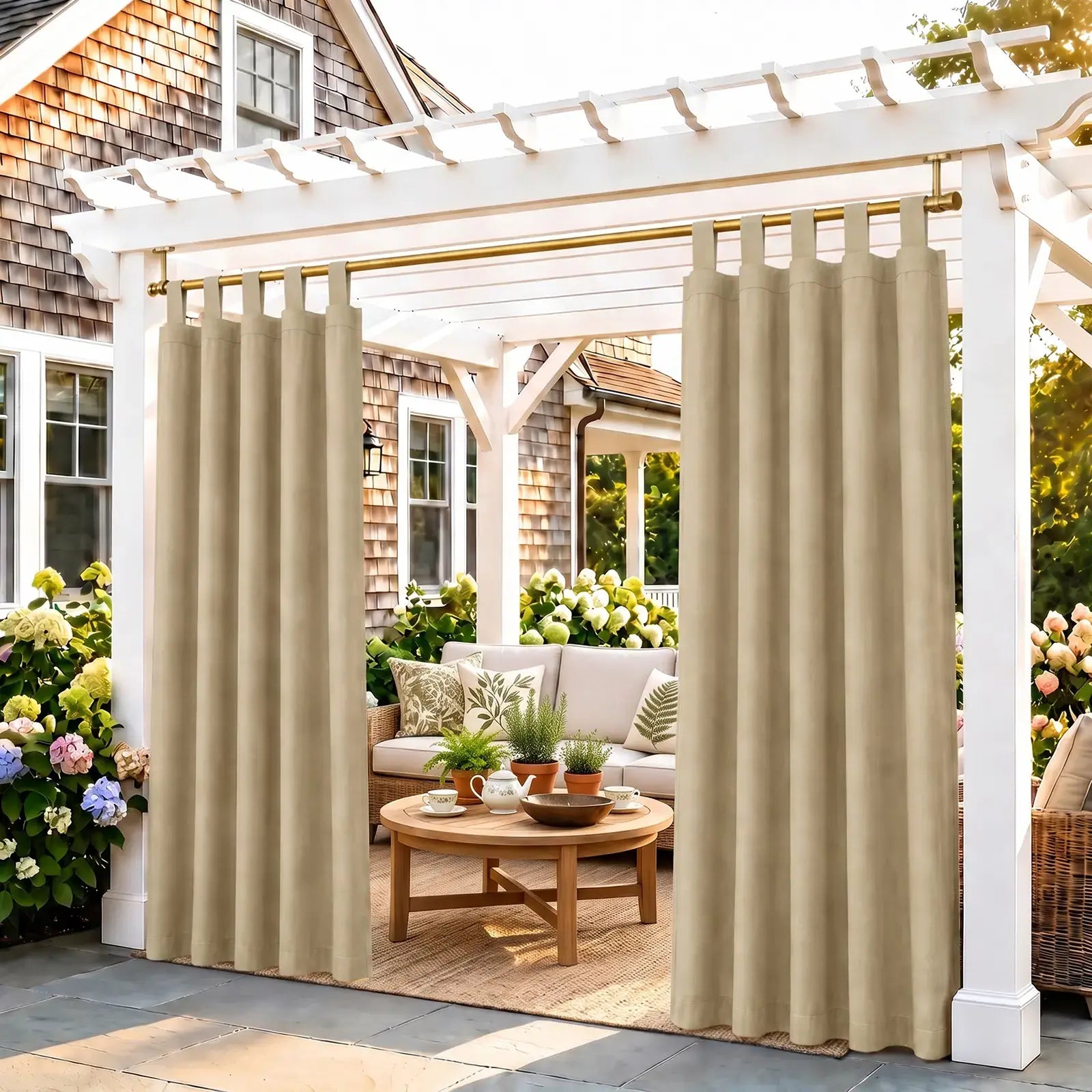 TWOPAGES Heck Waterproof Outdoor Curtain Soft Top