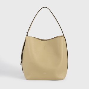 Toteme Studio Medium belted grained-leather tote cashew