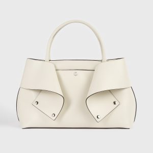 Toteme Studio Mercer leather tote stone/red