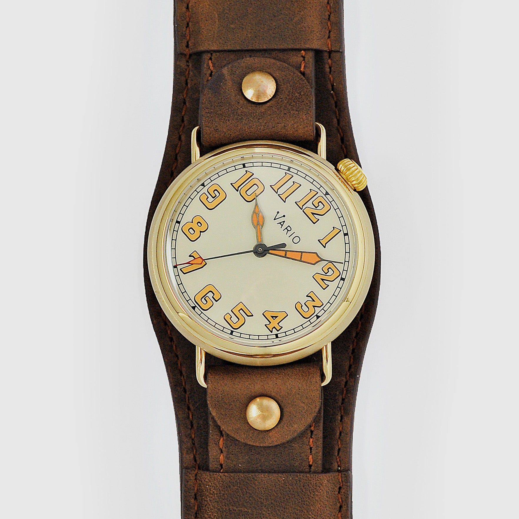 Vario 1918 Pilot Brass Cream Dial with Orange Lume Watch