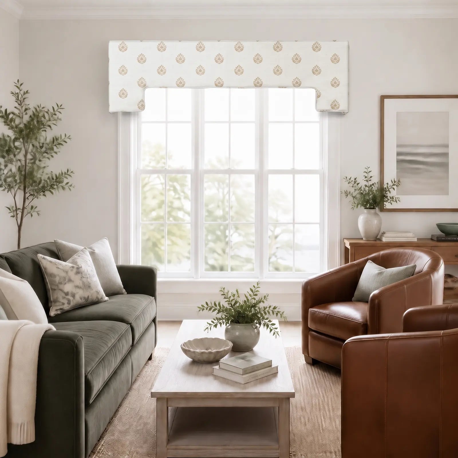 Stefana Silber x TWOPAGES Print Linen Blend Stepped Cornice Board