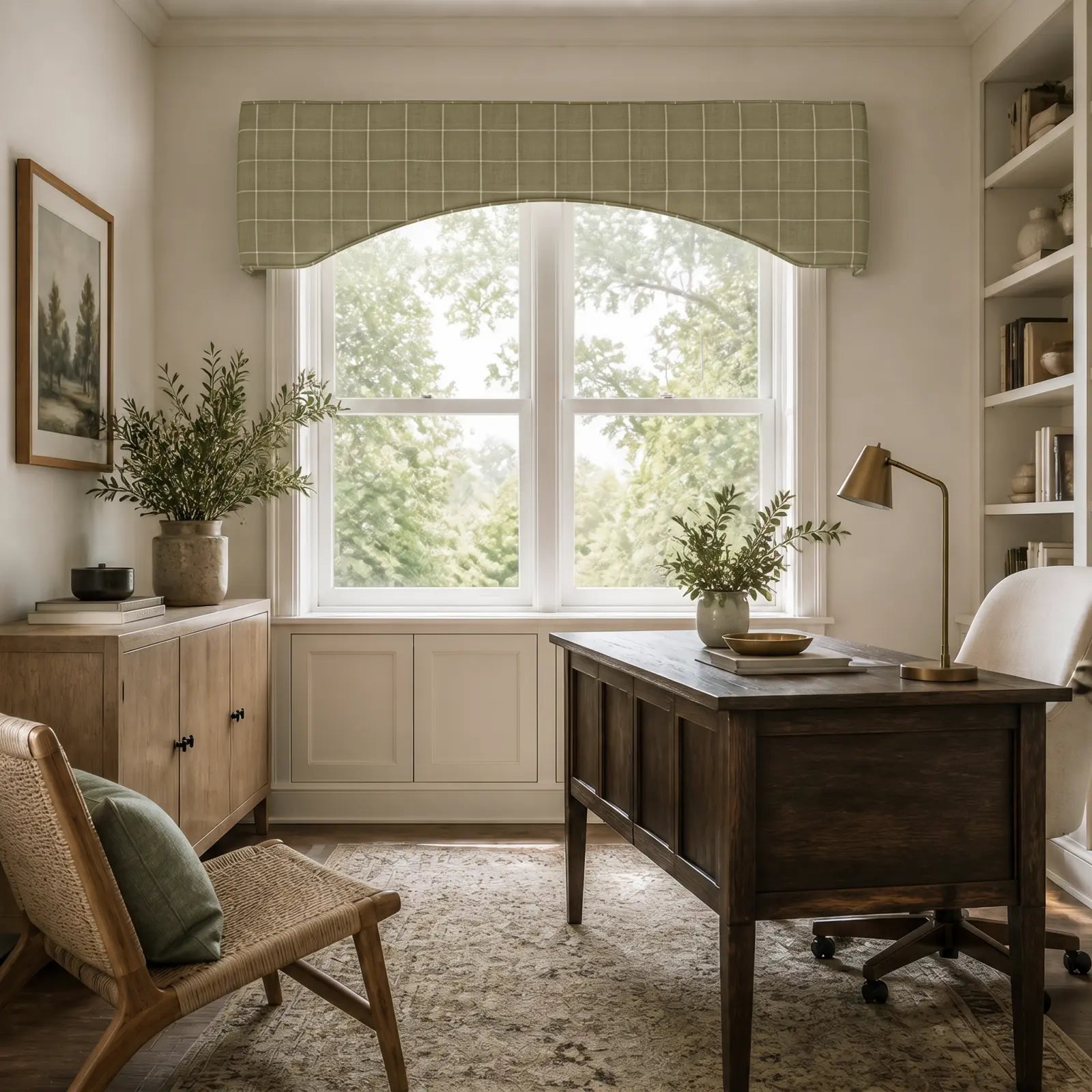 Stefana Silber x TWOPAGES Print Linen Blend Arched Cornice Board