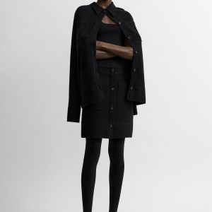 Toteme Studio Buttoned cashmere skirt black