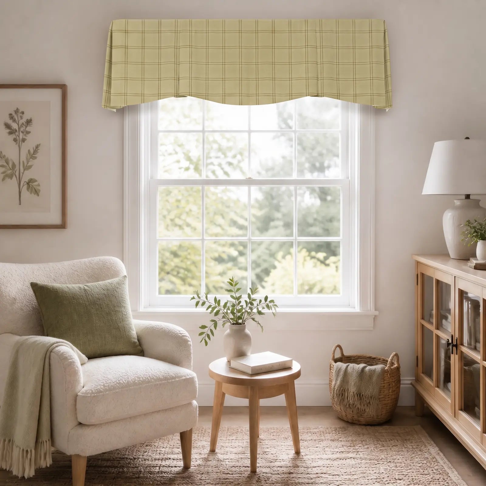 Stefana Silber x TWOPAGES Print Linen Blend Shaped Valance