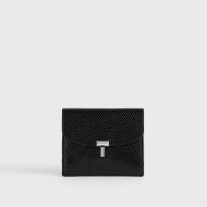 Toteme Studio T-lock palmellato-patent cardholder black
