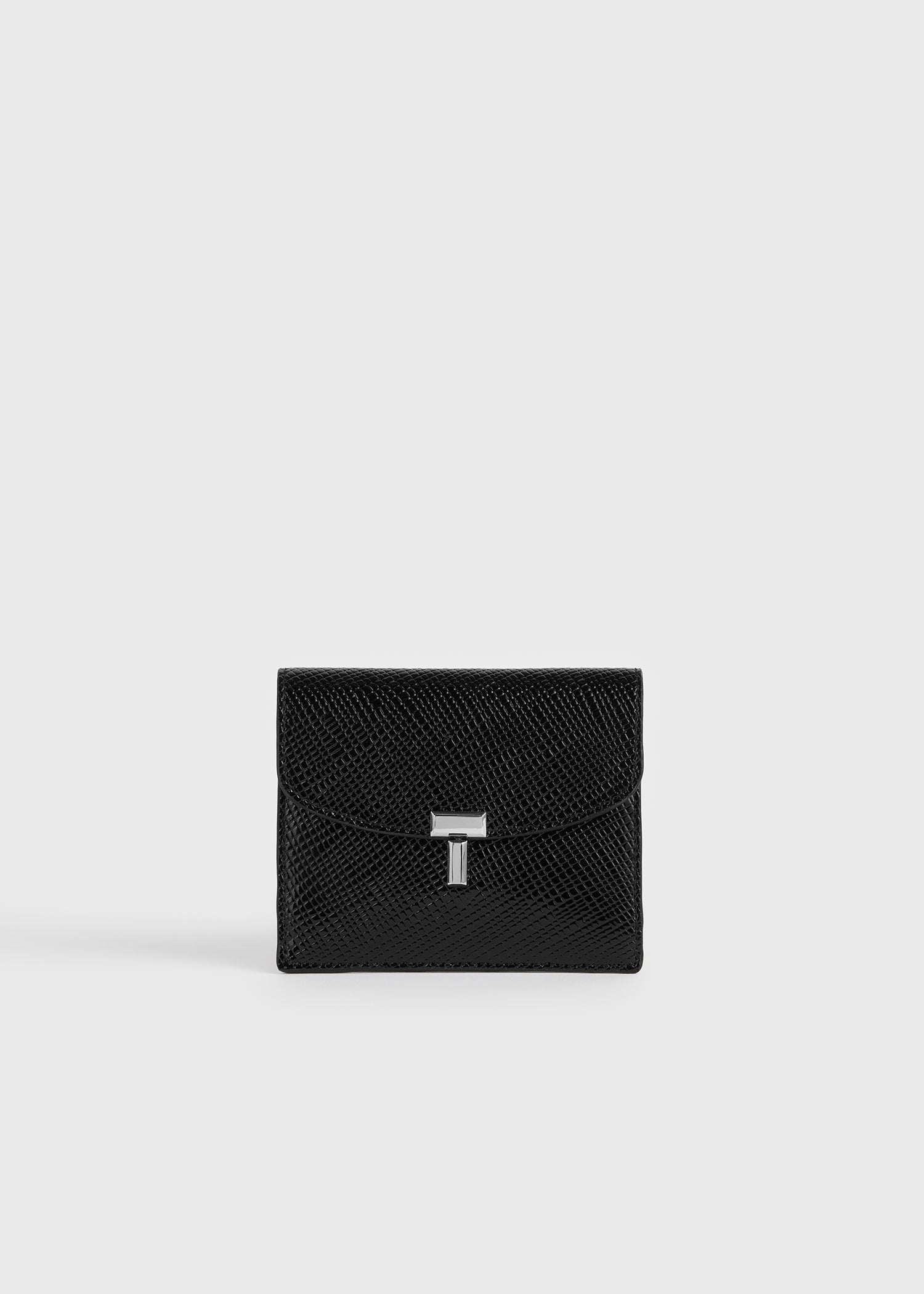Toteme Studio T-lock palmellato-patent cardholder black