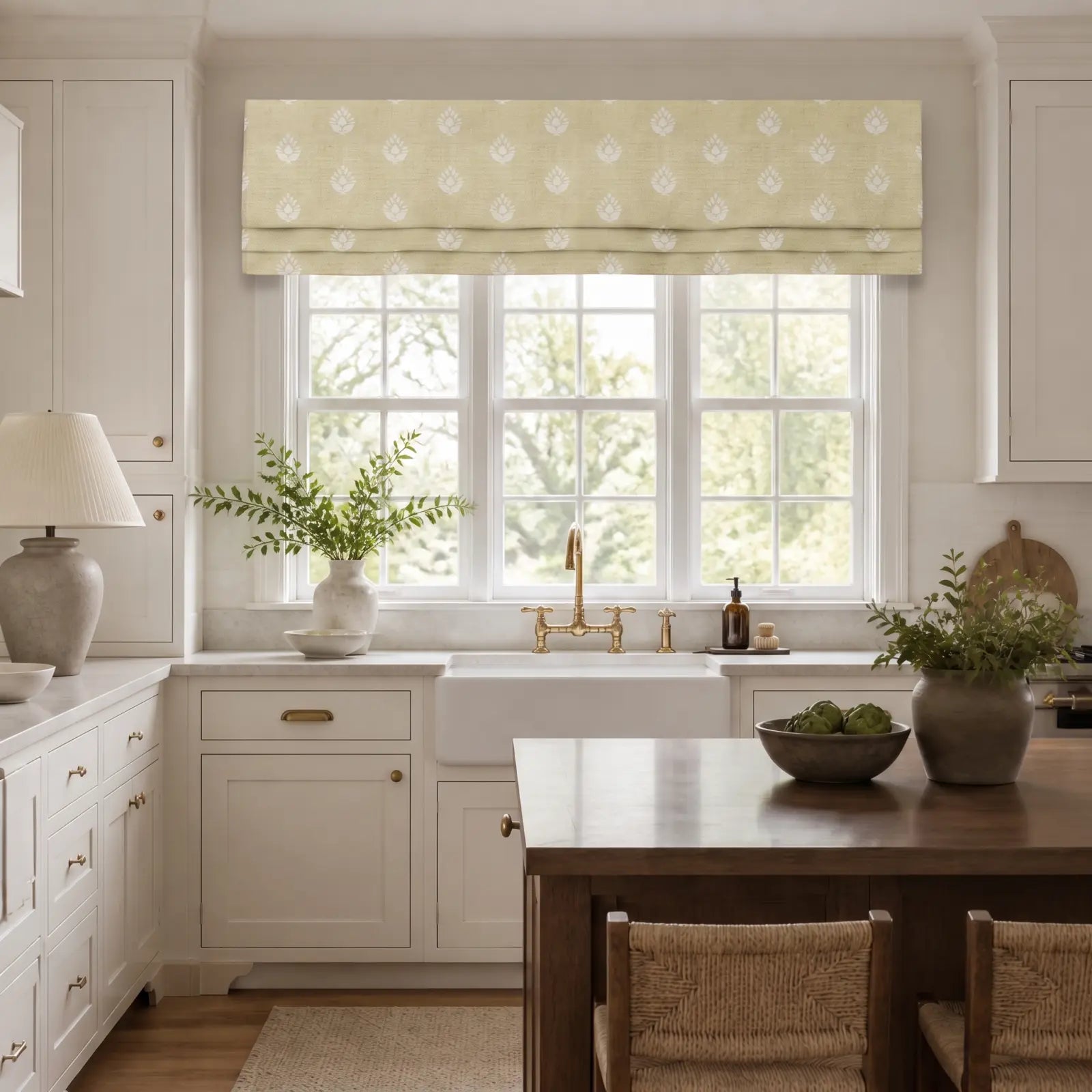 Stefana Silber x TWOPAGES Print Linen Blend Flat Roman Valance