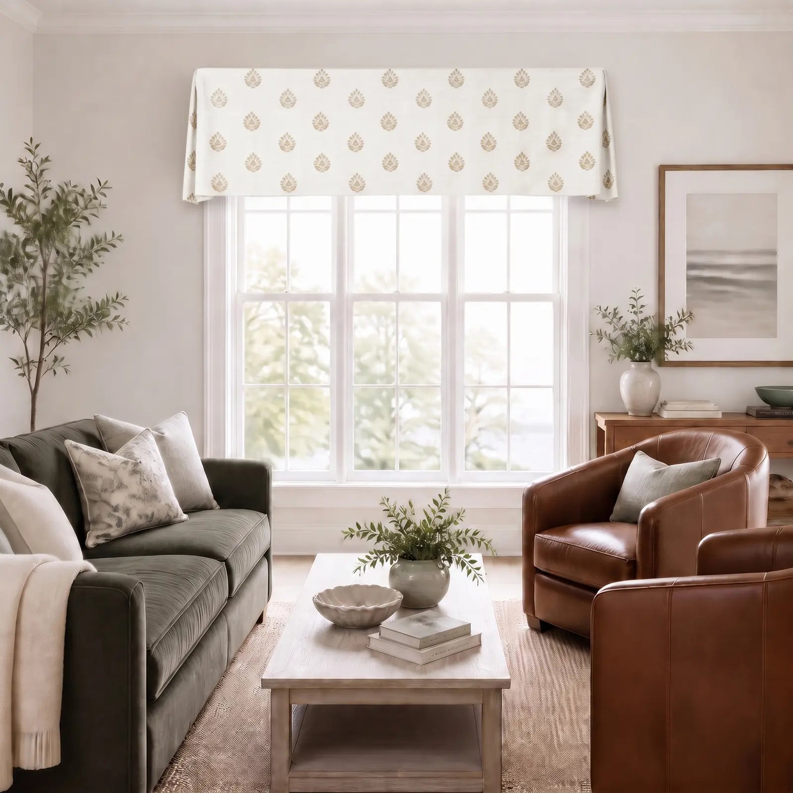 Stefana Silber x TWOPAGES Print Linen Blend Tailored Valance