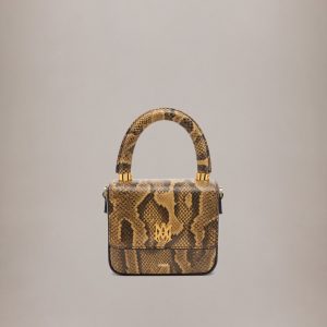 Amiri WOMEN - WOMEN'S PYTHON EMBOSSED MICRO MA BAG - Brown