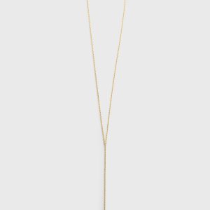 Toteme Studio Tiger's eye drop necklace honey/gold