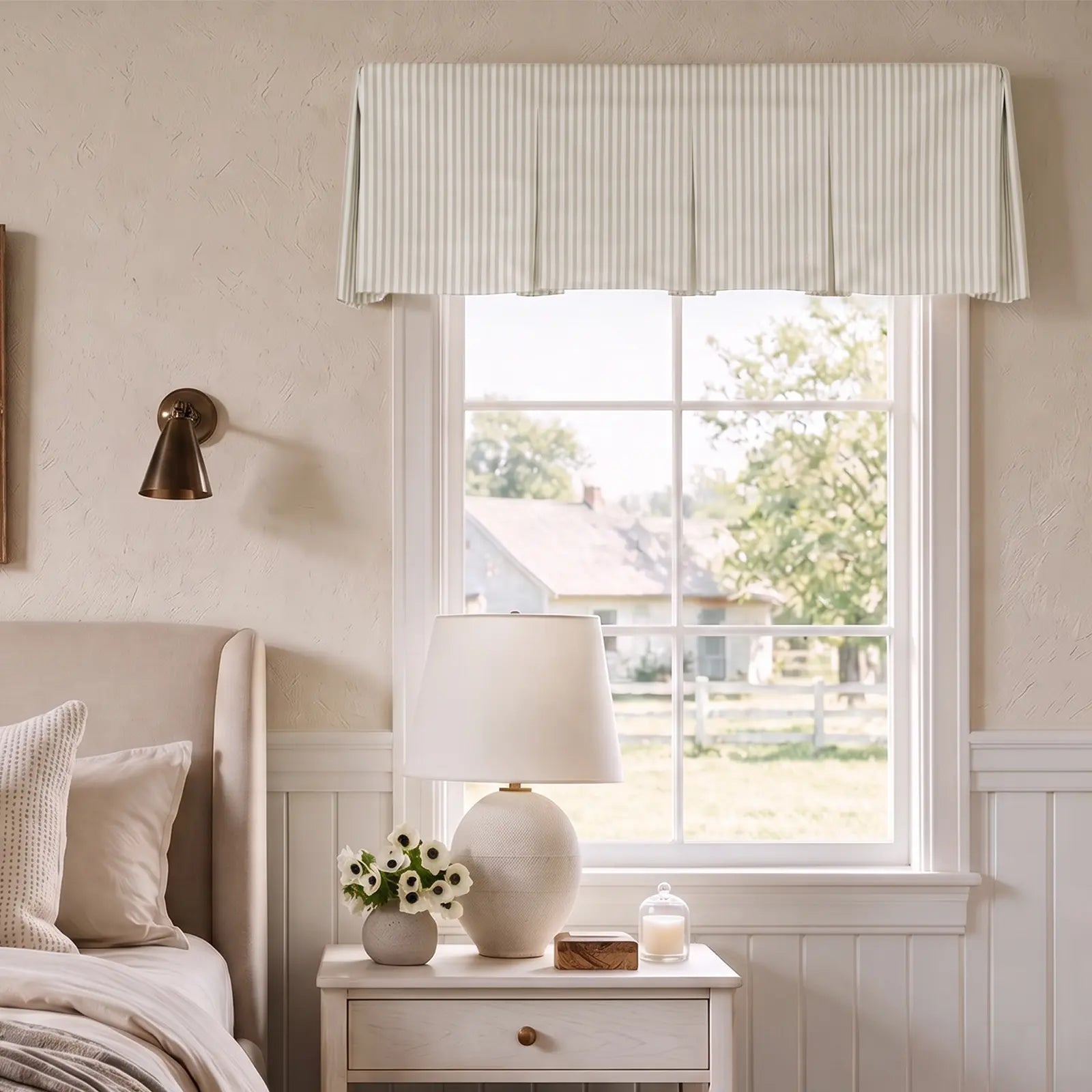 Britt Bengoechea x TWOPAGES Print Linen Cotton Box Pleat Valance