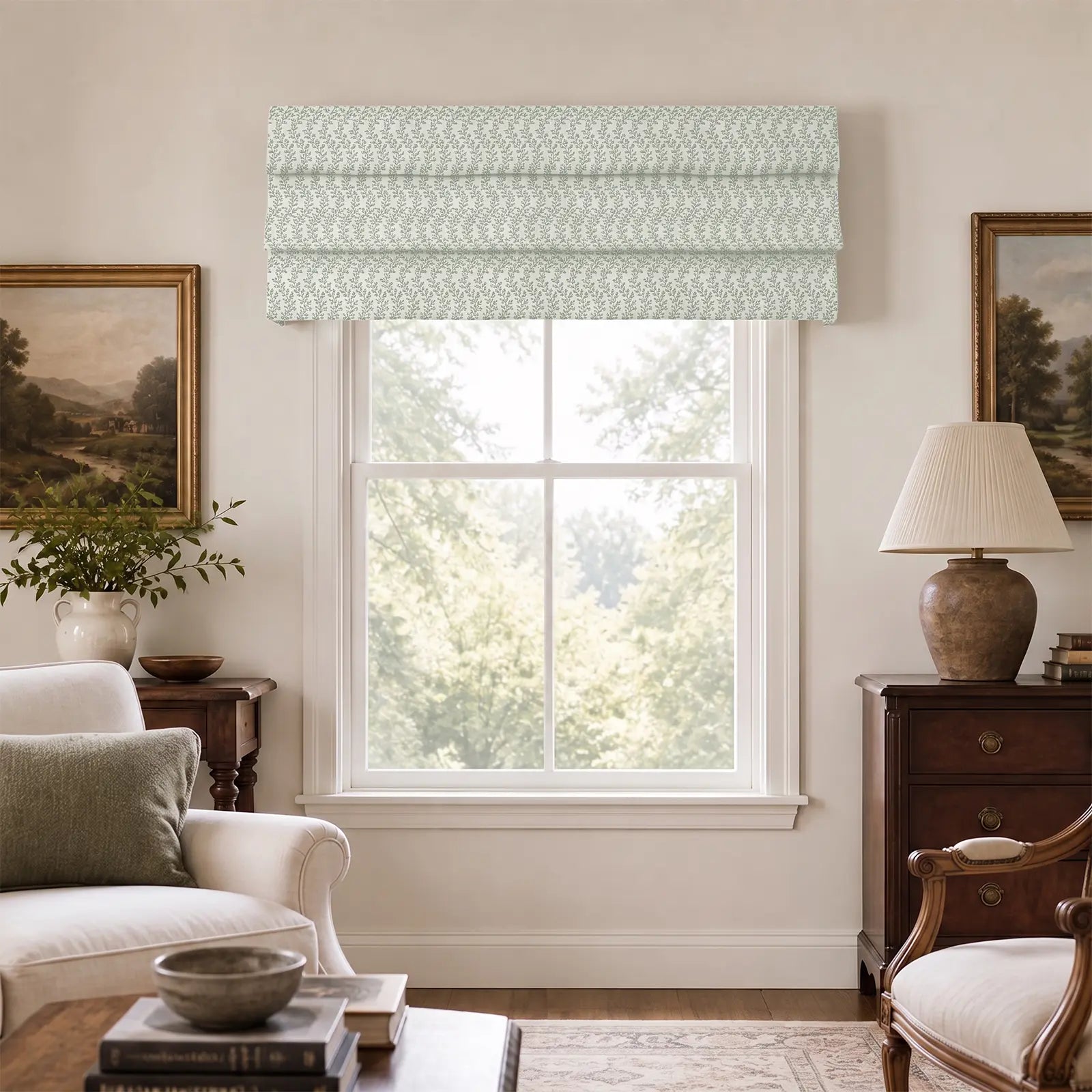 Britt Bengoechea x TWOPAGES Print Linen Cotton Hobbled Roman Valance