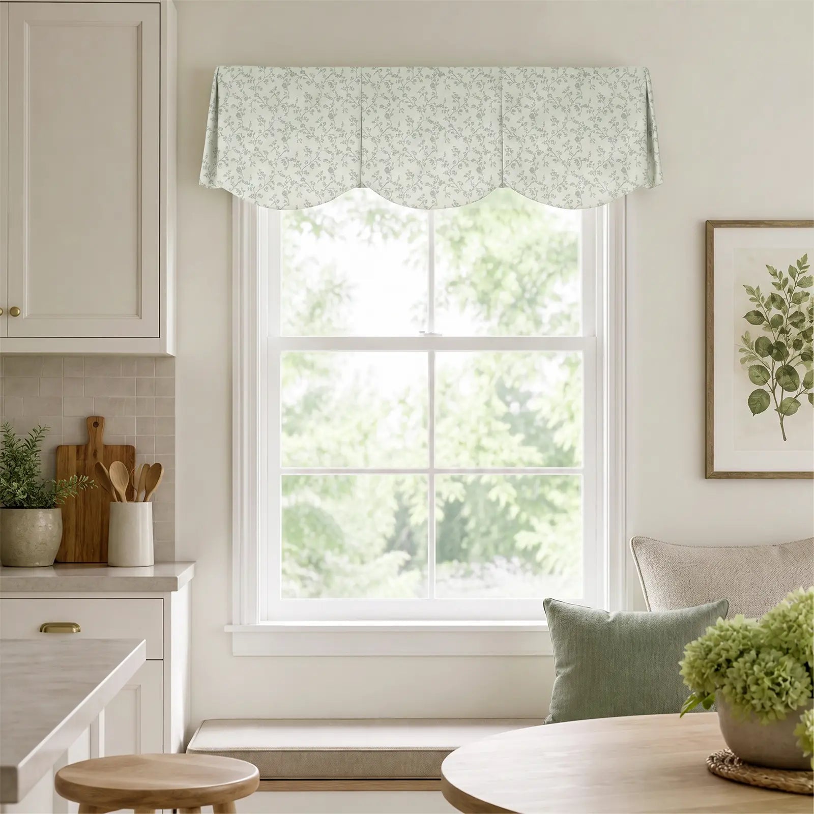 Britt Bengoechea x TWOPAGES Print Linen Cotton Scalloped Valance