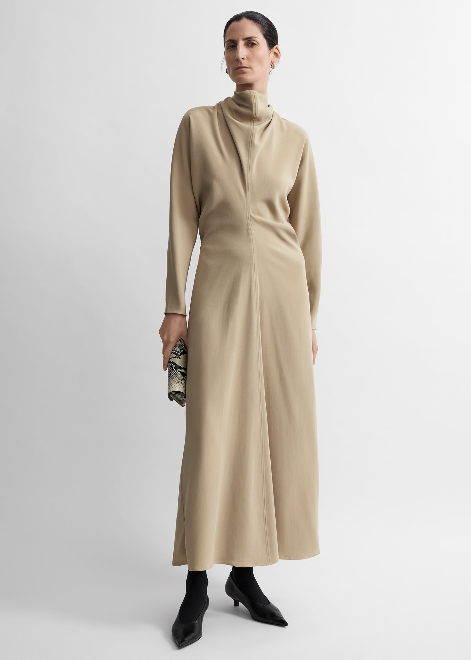 Toteme Studio Slouch waist scarf dress fawn petite