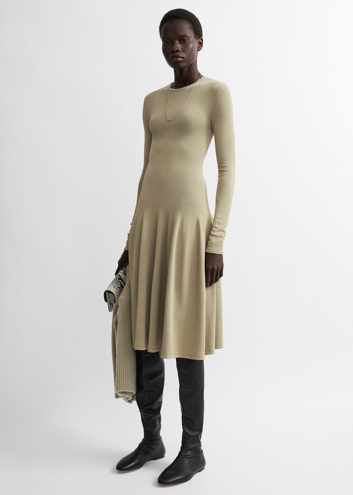 Toteme Studio Sculpted knit dress sage petite