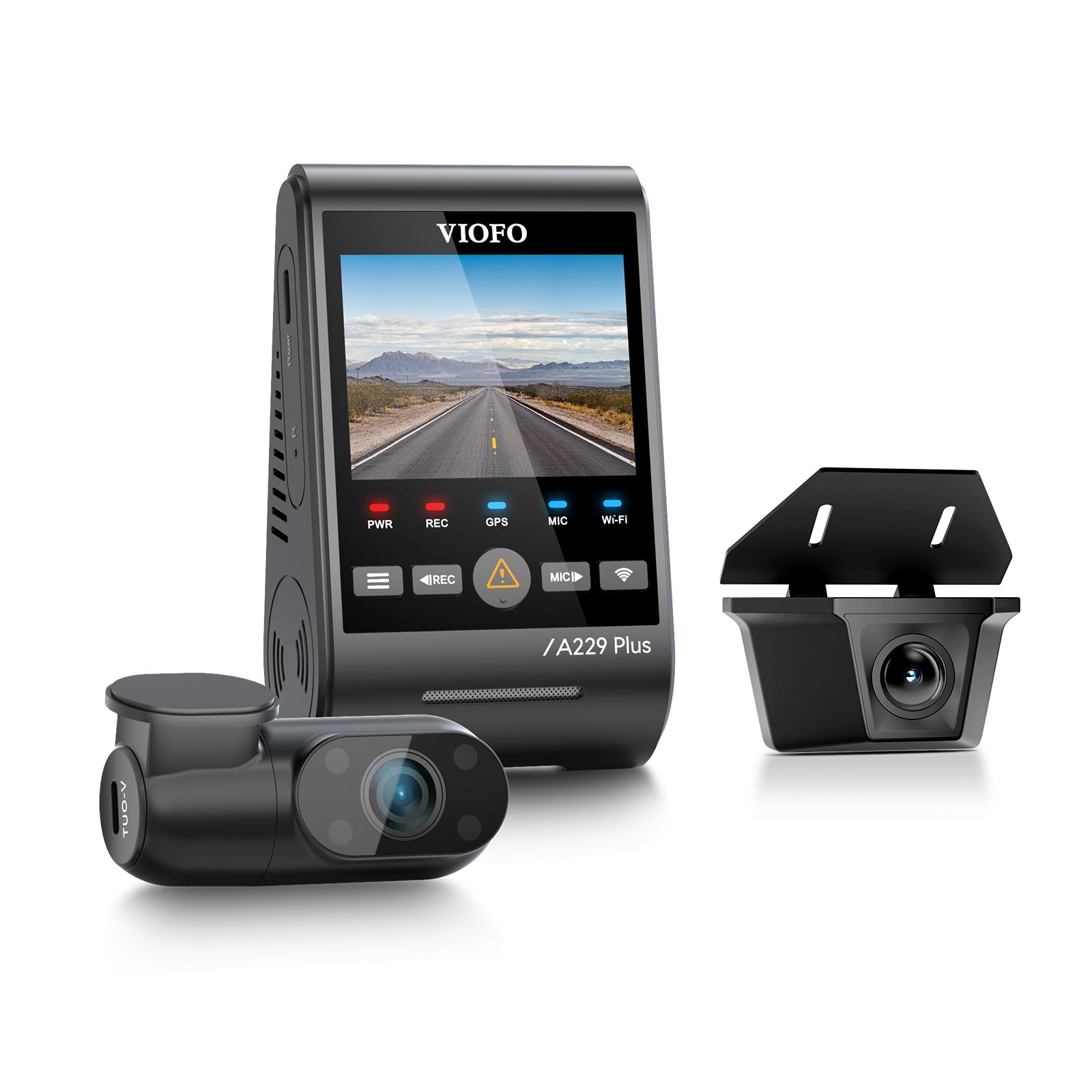 VIOFO A229 Plus-W 3CH Dash Cam - 2K+2K Waterproof+1080P IR Cabin with Sony STARVIS 2 Senso