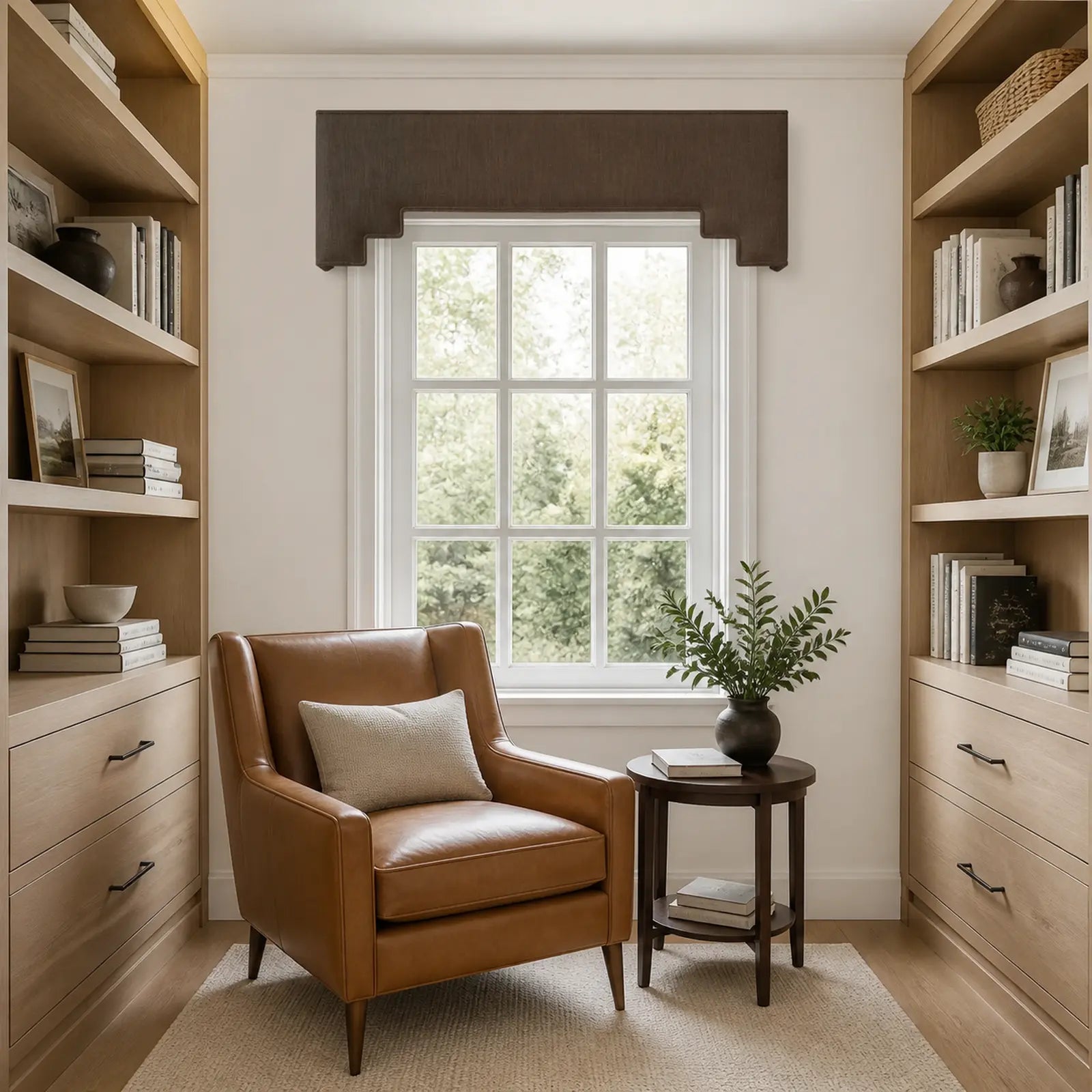 TWOPAGES Jawara Linen Cotton Decorative Stepped Cornice Board