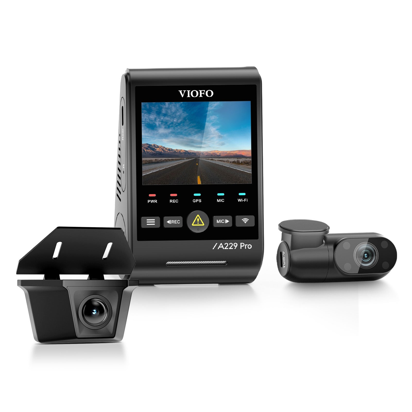 VIOFO A229 Pro-W 3CH Dash Cam - 4K+2K Waterproof+1080P IR Cabin with Sony STARVIS 2 Sensor