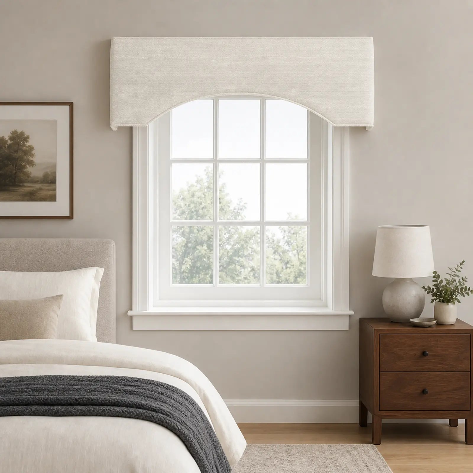 TWOPAGES Jawara Linen Cotton Arched Cornice Board