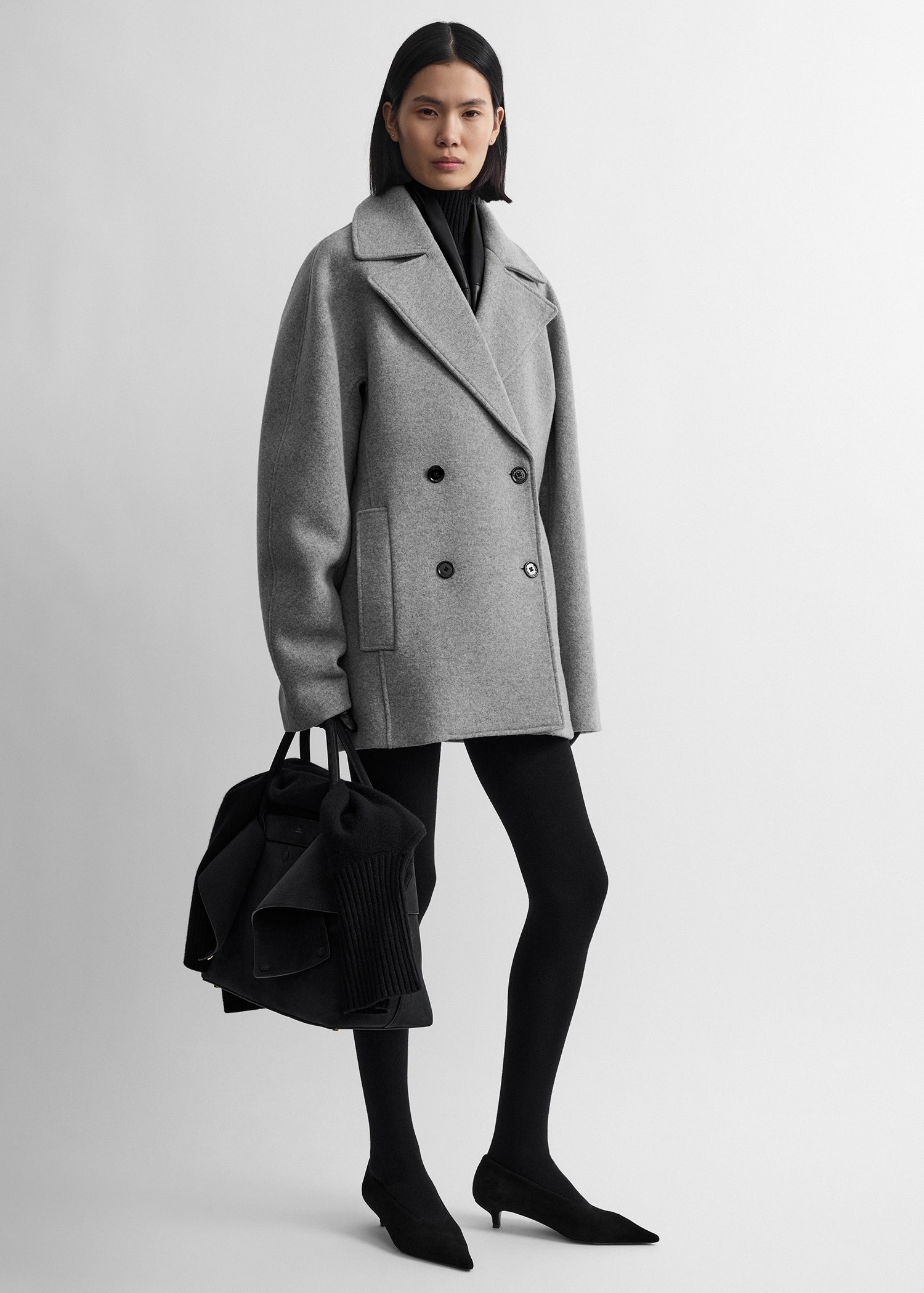 Toteme Studio Rounded peacoat grey melange