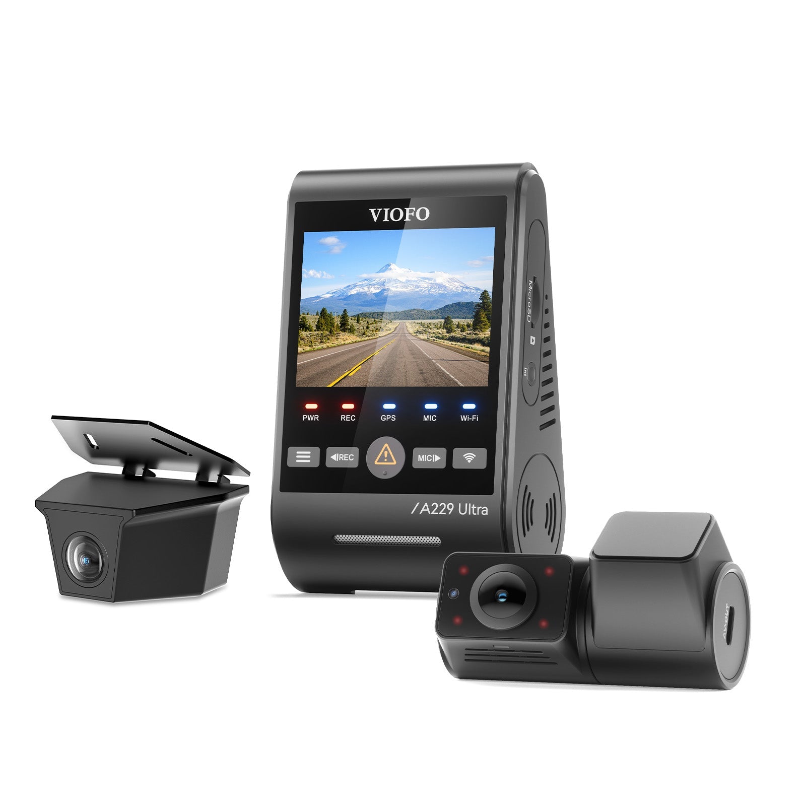 VIOFO A229 Ultra-W 3CH 4K Front+4K Waterproof Rear Camera+1080P Fisheye Cabin Cam with Tri