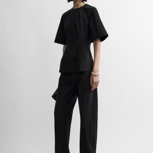 Toteme Studio Sculptural cotton top black