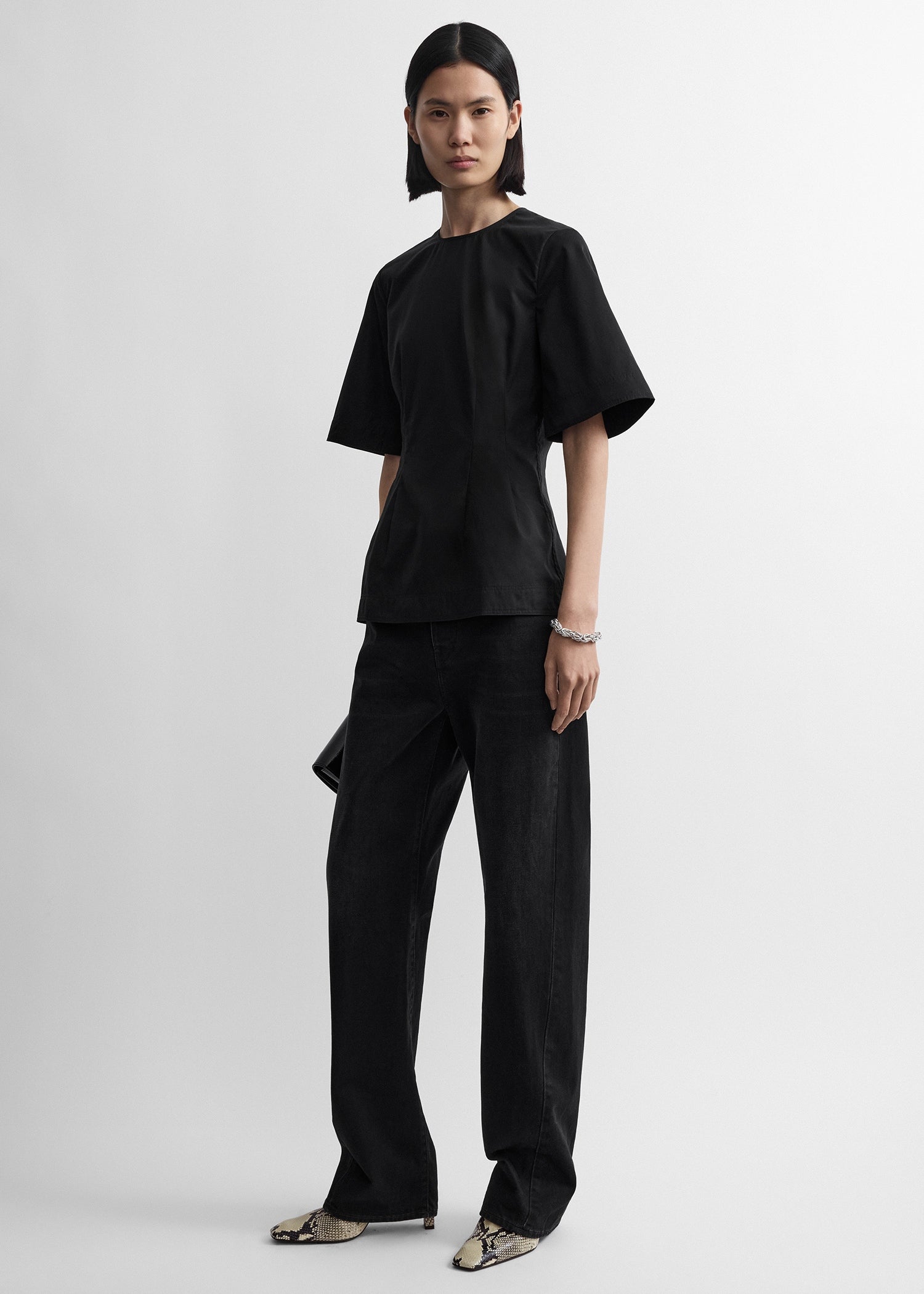 Toteme Studio Sculptural cotton top black
