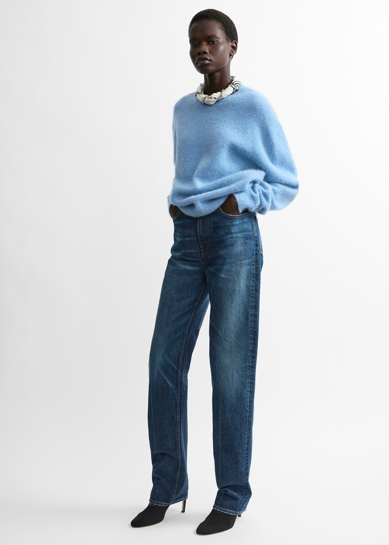 Toteme Studio Classic alpaca crew knit pale blue