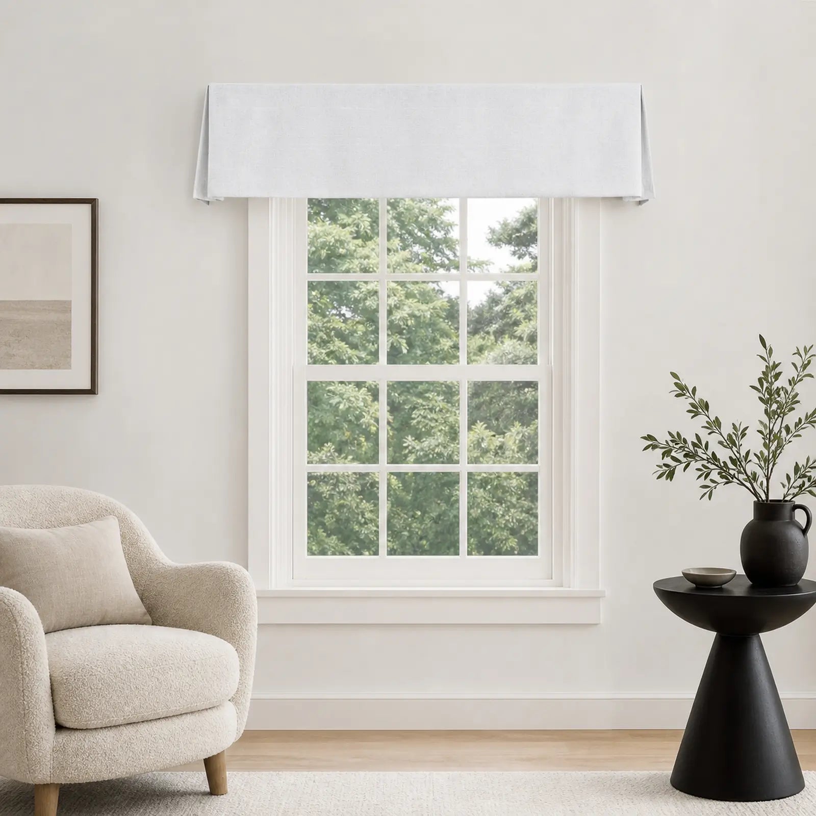 TWOPAGES Jawara Linen Cotton Board Mounted Tailored Valance