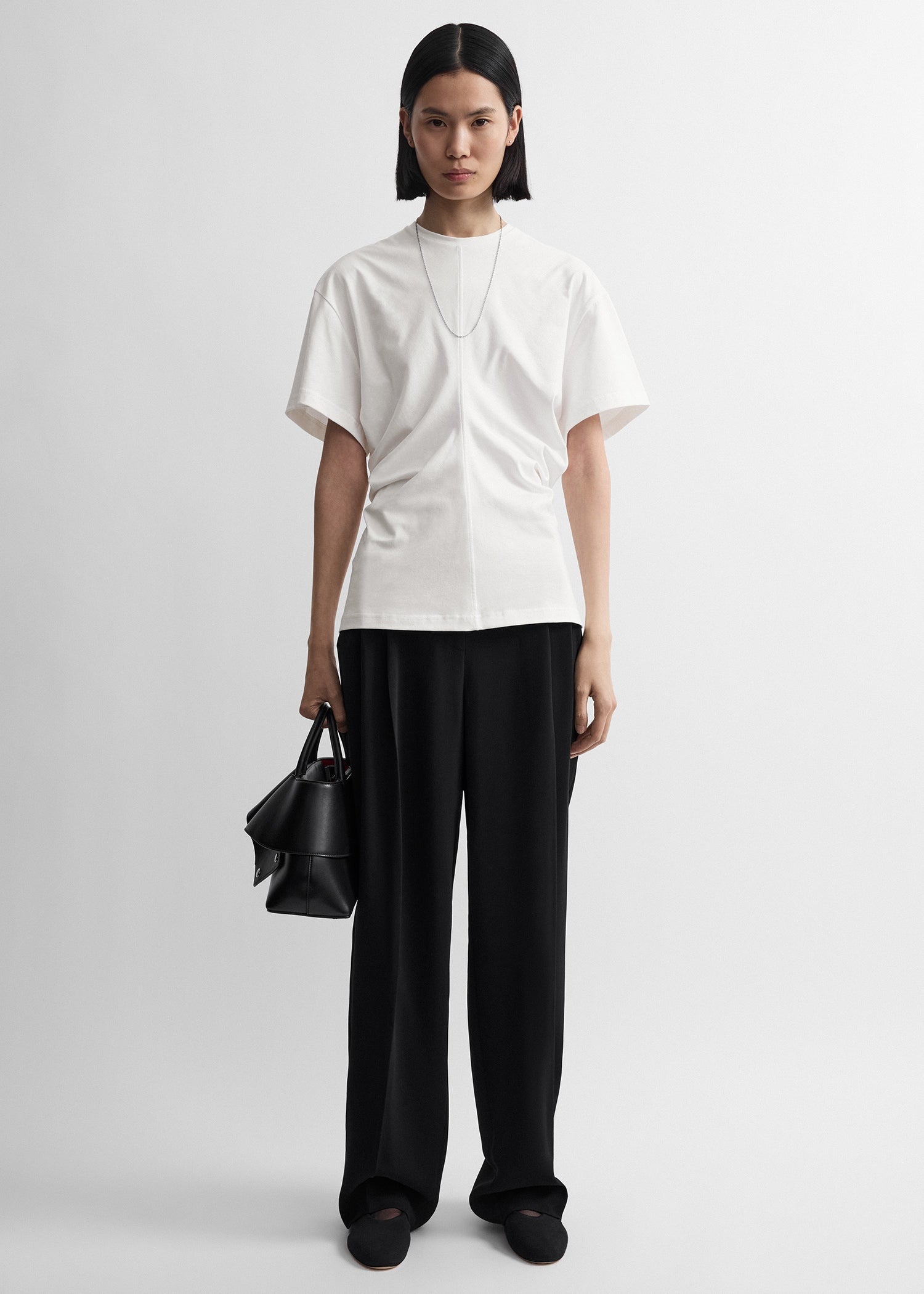 Toteme Studio Slouch waist jersey top white