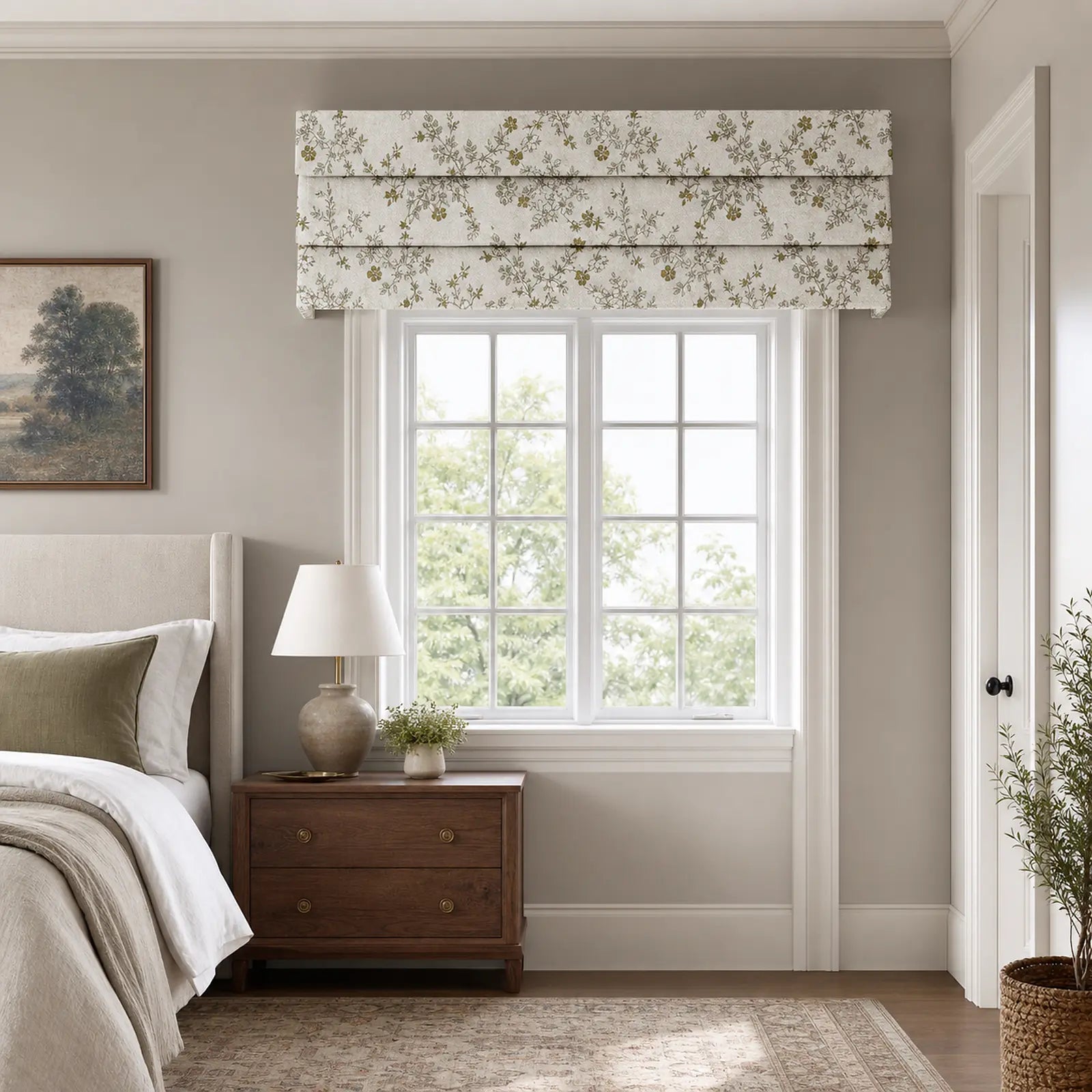 Sara Le x TWOPAGES Print Linen Hobbled Roman Valance