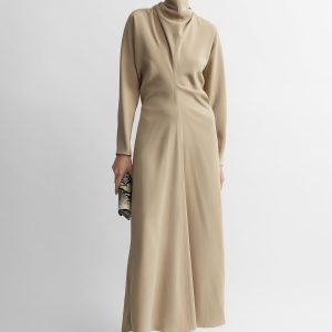 Toteme Studio Slouch waist scarf dress fawn