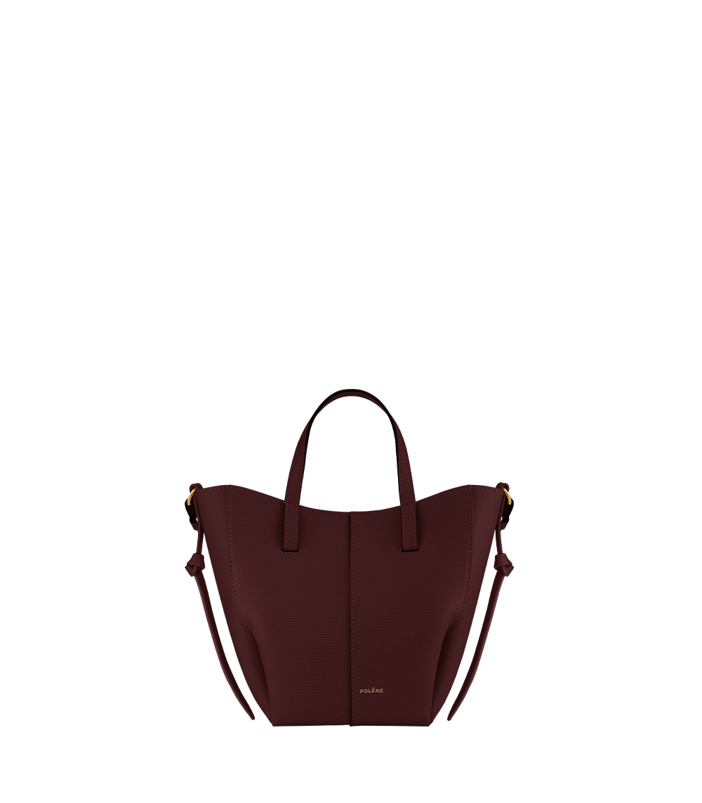 Polene Paris Cyme Tote Nano - Cerise Noire Grainé