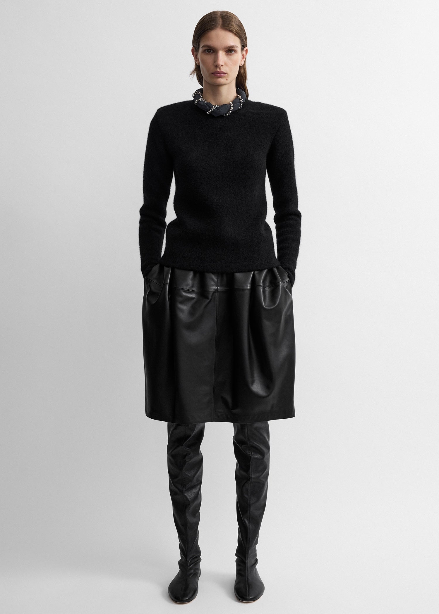 Toteme Studio Structured crew knit black