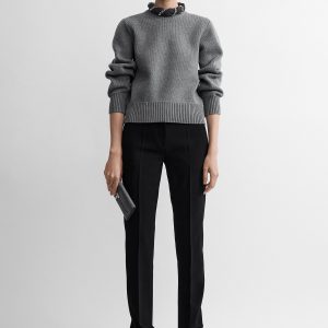 Toteme Studio Merino cotton crew knit grey melange