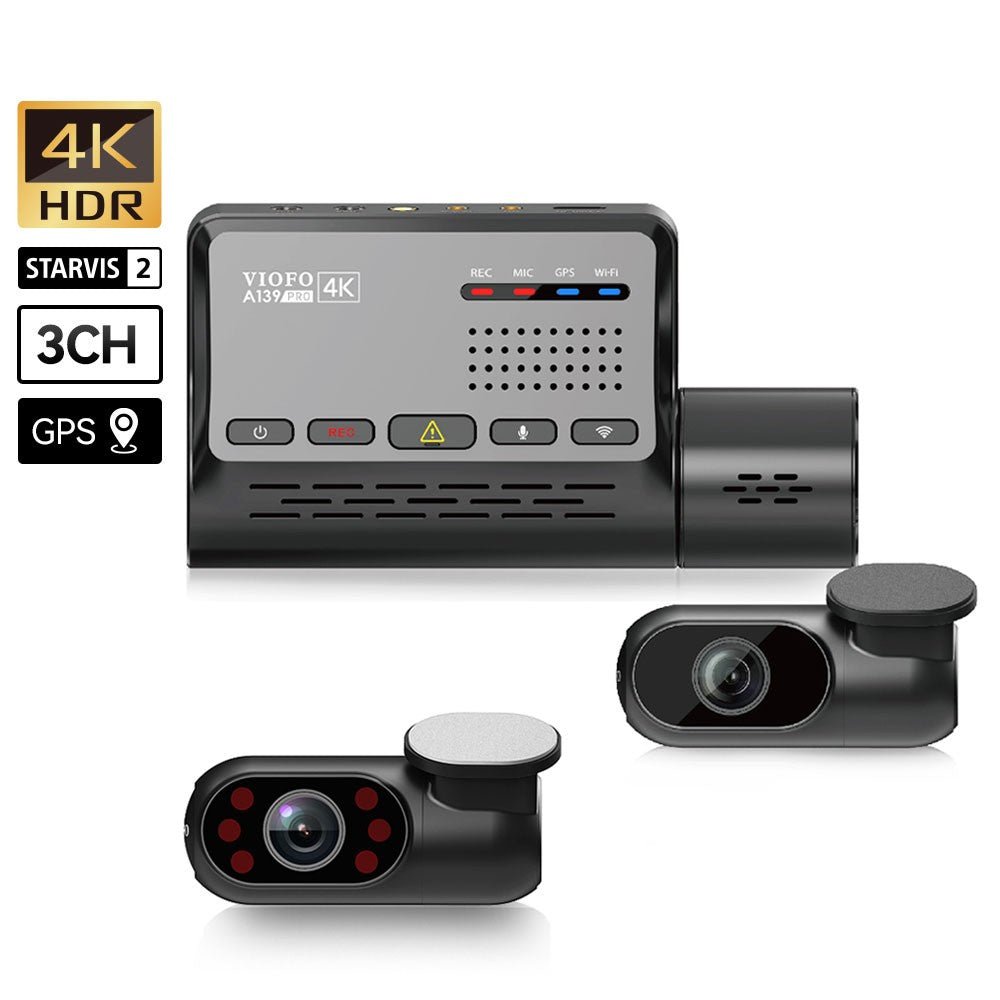 VIOFO A139 PRO 3CH First Real 4K HDR 3 Channel Front+Interior+Rear Dashcam with Sony STARV