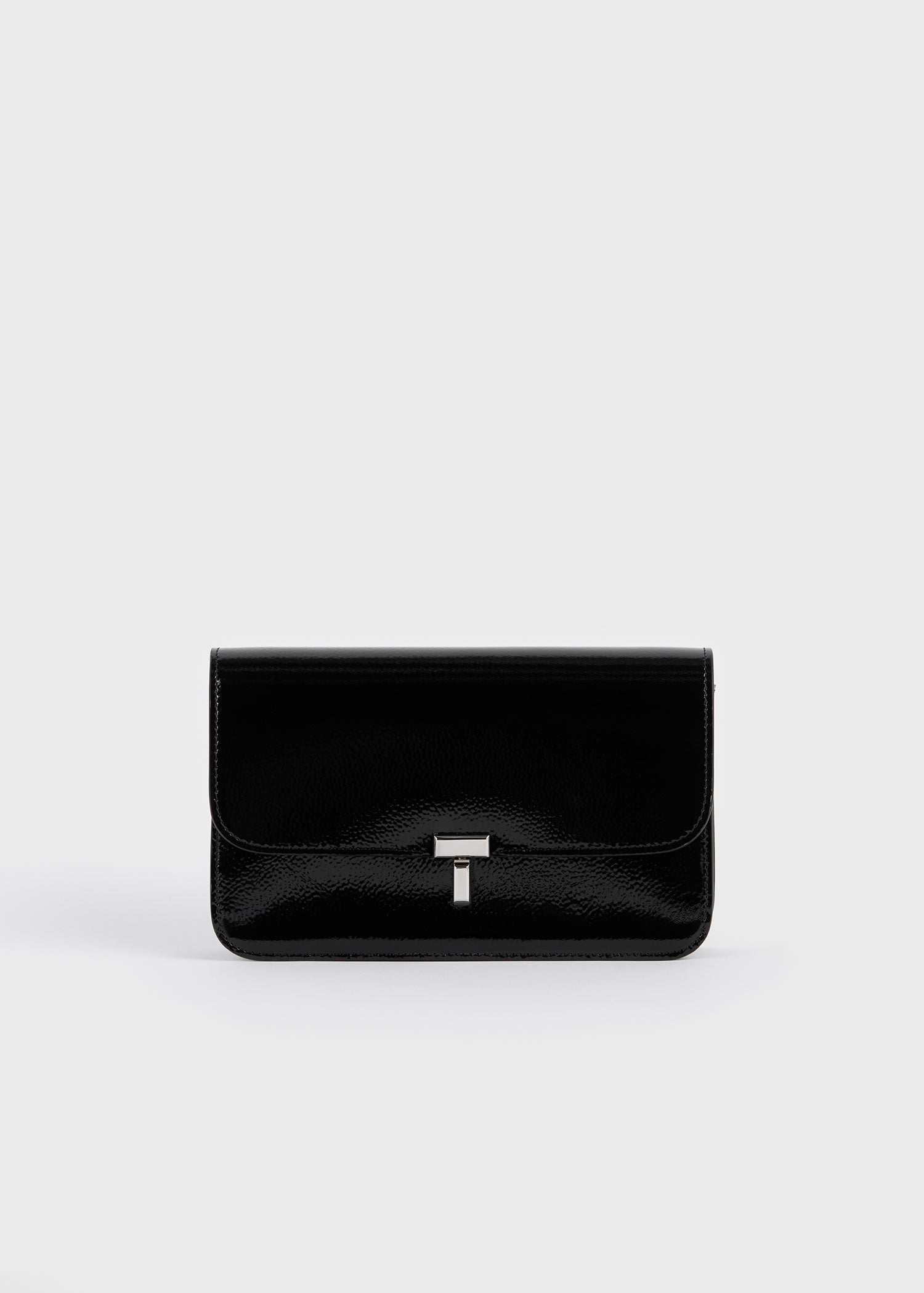Toteme Studio T-lock grained-patent crossbody black