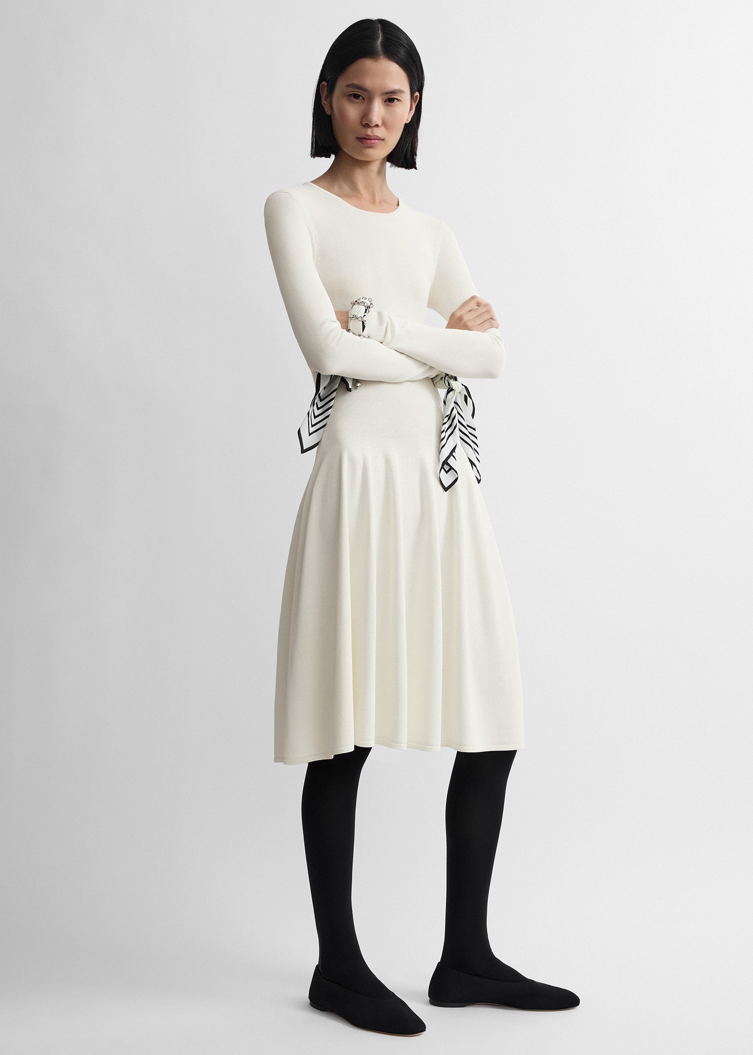 Toteme Studio Sculpted knit dress off-white petite