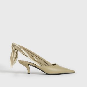 Toteme Studio Scarf nappa slingbacks cashew