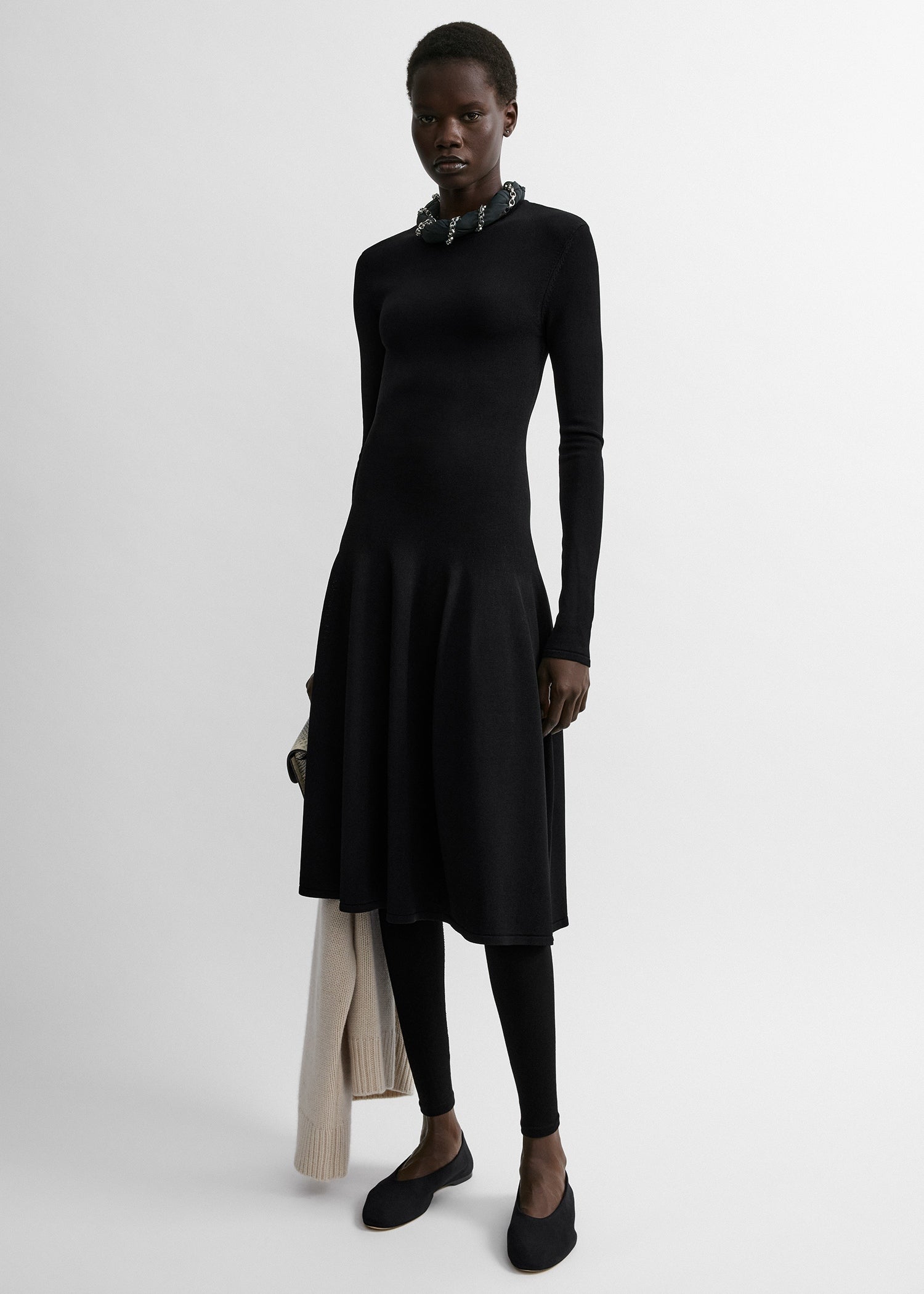 Toteme Studio Sculpted knit dress black petite