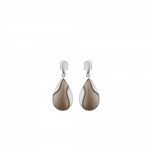 Polene Paris Boucles d’oreilles Ormé - Argentée Cuir Taupe