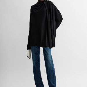 Toteme Studio Asymmetric draped blouse black petite
