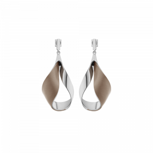 Polene Paris Boucles d’oreilles pendantes Ormé - Argentée Cuir Taupe