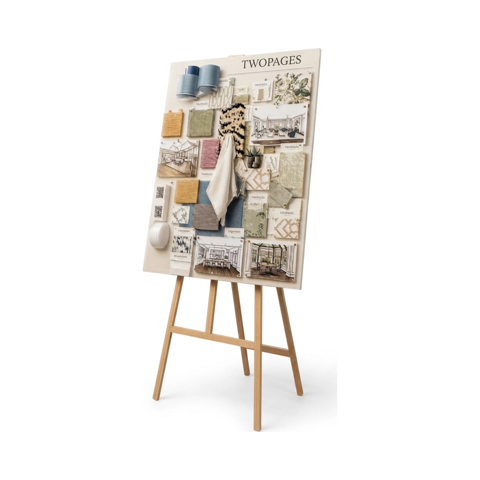 TWOPAGES Fabric Mood Board Display