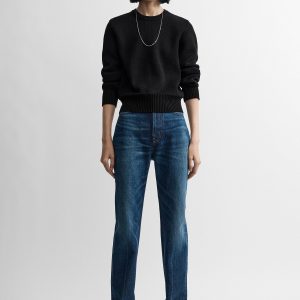 Toteme Studio Merino cotton crew knit black