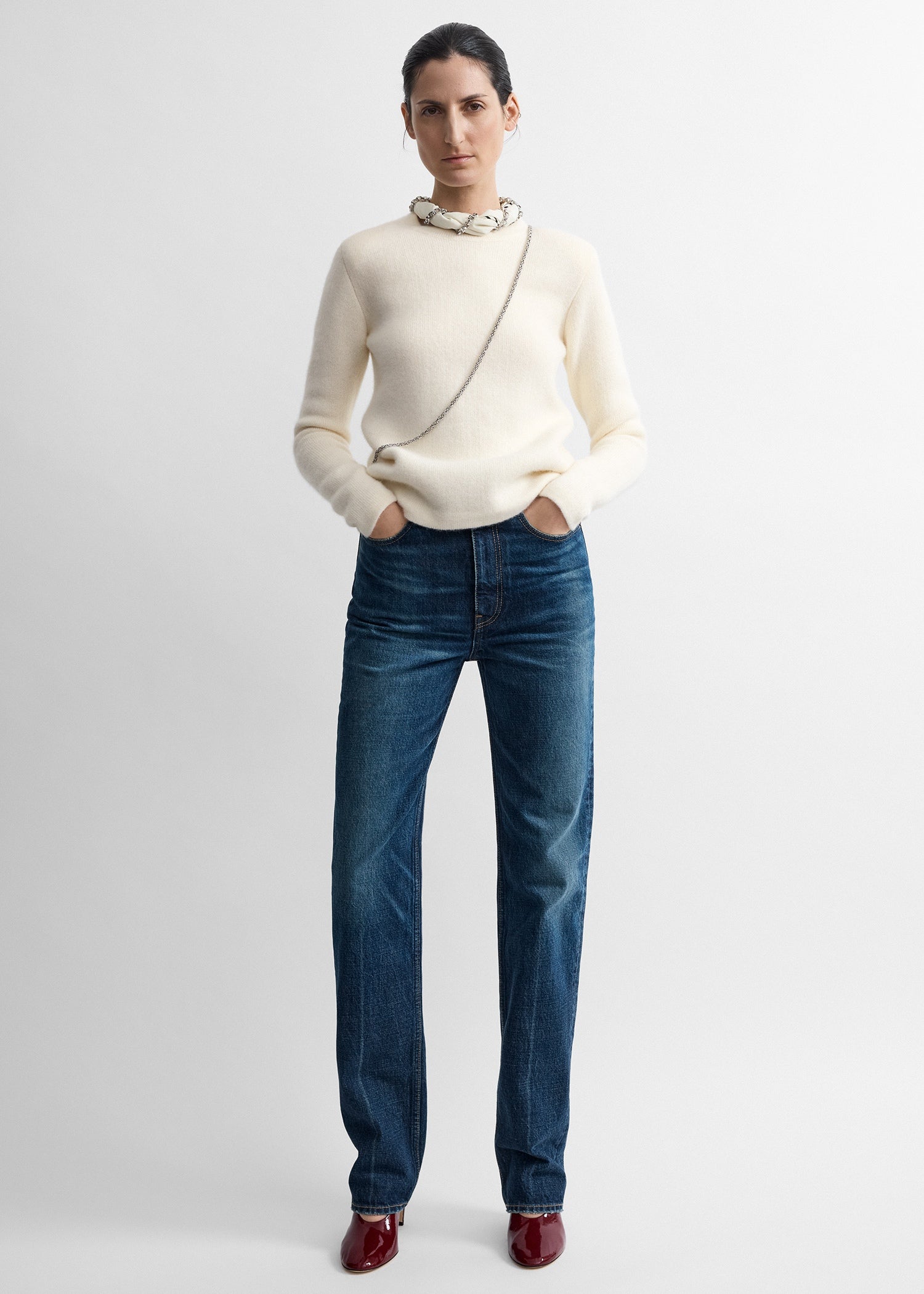 Toteme Studio Structured crew knit ecru